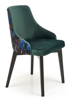 Zielone tapicerowane welurem krzesło - Dabox ze sklepu Edinos.pl w kategorii Krzesła - zdjęcie 173422598