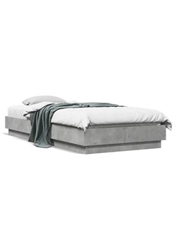Nowoczesne łóżko jednoosobowe z LED szarość betonu 90x200 - Surlei ze sklepu Edinos.pl w kategorii Łóżka i materace - zdjęcie 173422619