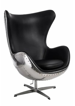 Industrialny fotel wypoczynkowy czarny - Ayka ze sklepu Edinos.pl w kategorii Fotele - zdjęcie 173422728
