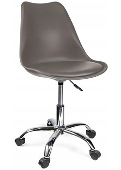Szare krzesło na kółkach do biurka - Fosi 3X ze sklepu Edinos.pl w kategorii Krzesła biurowe - zdjęcie 173422976