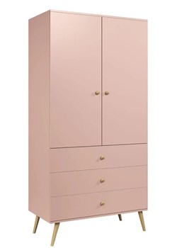 Różowa szafa z drążkiem i 3 szufladami - Tida 14X ze sklepu Edinos.pl w kategorii Szafy - zdjęcie 173423017