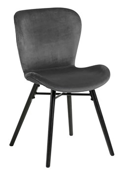 Welwetowe krzesło tapicerowane szare - Esso ze sklepu Edinos.pl w kategorii Krzesła - zdjęcie 173423096