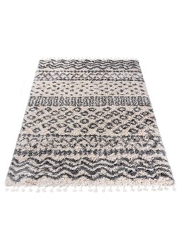 Kremowy dywan włochacz w geometryczny wzór - Nikari 4X ze sklepu Edinos.pl w kategorii Dywany - zdjęcie 173423619