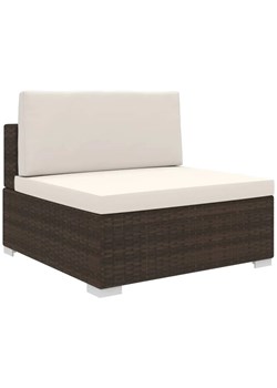 Brązowa sofa ogrodowa z poduszką - Norbi ze sklepu Edinos.pl w kategorii Krzesła ogrodowe - zdjęcie 173423739