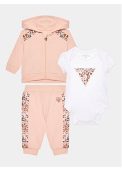 Guess Komplet bluza, body i spodnie dresowe S3YG04 KA6W4 Różowy Regular Fit ze sklepu MODIVO w kategorii Dresy dla niemowlaka - zdjęcie 173425935