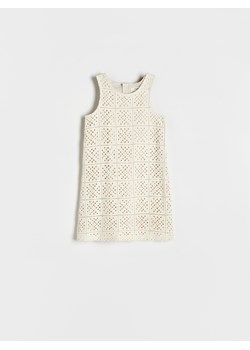 Reserved - Ażurowa sukienka - kremowy ze sklepu Reserved w kategorii Sukienki dziewczęce - zdjęcie 173426395