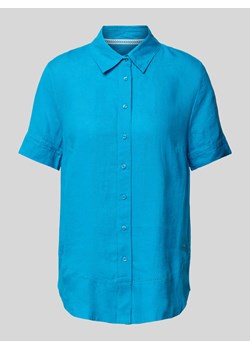Bluzka lniana w jednolitym kolorze ze sklepu Peek&Cloppenburg  w kategorii Koszule damskie - zdjęcie 173428827