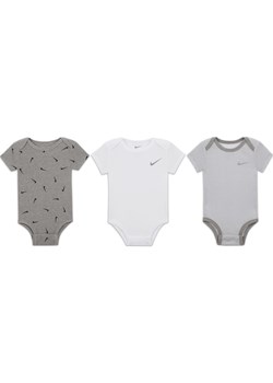 Body dla niemowląt (0–9 M) Nike Baby Essentials (3 szt.) - Szary ze sklepu Nike poland w kategorii Odzież dla niemowląt - zdjęcie 173428999