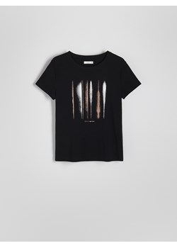 Reserved - T-shirt z nadrukiem - czarny ze sklepu Reserved w kategorii Bluzki damskie - zdjęcie 173433639