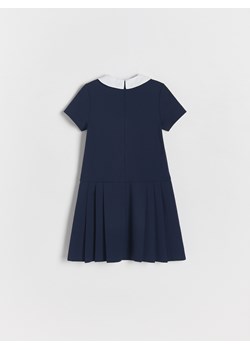 Reserved - Sukienka z plisowanym dołem - granatowy ze sklepu Reserved w kategorii Sukienki dziewczęce - zdjęcie 173433678