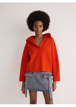 Reserved - Sweter z wiskozą - czerwony ze sklepu Reserved w kategorii Swetry damskie - zdjęcie 173433708