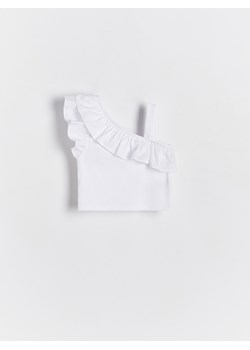 Reserved - Top z falbanką - biały ze sklepu Reserved w kategorii Bluzki dziewczęce - zdjęcie 173433765