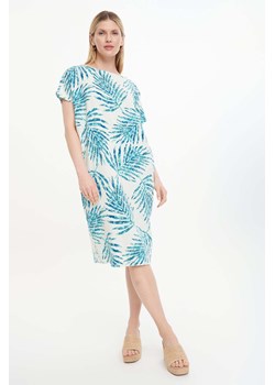 Komfortowa sukienka oversize z nadrukiem w liście palmy ze sklepu 5.10.15 w kategorii Sukienki - zdjęcie 173435558