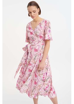 Stylowa sukienka damska z wiskozy - różowa ze sklepu 5.10.15 w kategorii Sukienki - zdjęcie 173435567
