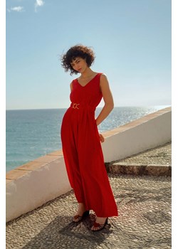 Elegancka sukienka maxi czerwona z paskiem ze sklepu 5.10.15 w kategorii Sukienki - zdjęcie 173435576
