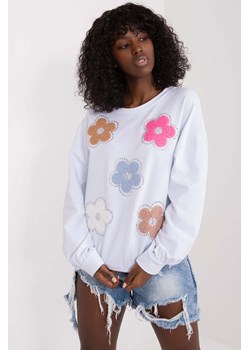 Biała bluza damska w kolorowe kwiaty z bawełny ze sklepu 5.10.15 w kategorii Bluzy damskie - zdjęcie 173435578