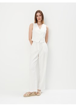 Mohito - Eleganckie spodnie - kremowy ze sklepu Mohito w kategorii Spodnie damskie - zdjęcie 173438395