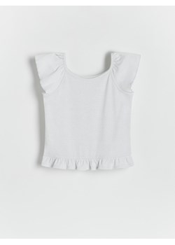 Reserved - T-shirt z metaliczną nitką - jasnoszary ze sklepu Reserved w kategorii Bluzki dziewczęce - zdjęcie 173438888