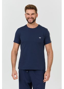 EMPORIO ARMANI Granatowy t-shirt bande logo, Wybierz rozmiar XXL ze sklepu outfit.pl w kategorii T-shirty męskie - zdjęcie 173442015