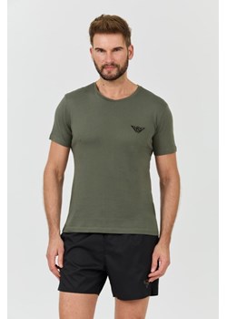 EMPORIO ARMANI Zielony t-shirt logo brodé, Wybierz rozmiar XXL ze sklepu outfit.pl w kategorii T-shirty męskie - zdjęcie 173442068