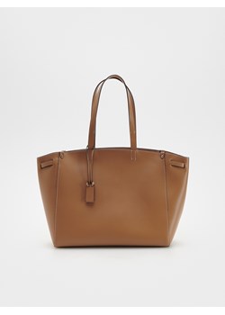 Reserved - Torebka z kontrastowym przeszyciem - brązowy ze sklepu Reserved w kategorii Torby Shopper bag - zdjęcie 173442687
