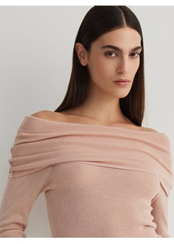 Reserved - Sweter z odkytymi ramionami - brudny róż ze sklepu Reserved w kategorii Swetry damskie - zdjęcie 173443118