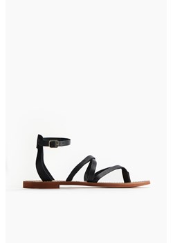 H & M - Skórzane sandały - Czarny ze sklepu H&M w kategorii Sandały damskie - zdjęcie 173445249