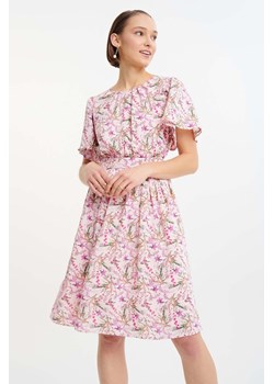 Elegancka sukienka damska w drobne różowe kwiaty ze sklepu 5.10.15 w kategorii Sukienki - zdjęcie 173445255