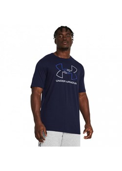 Męski t-shirt z nadrukiem Under Armour UA Foundation Short Sleeve - granatowy ze sklepu Sportstylestory.com w kategorii T-shirty męskie - zdjęcie 173445999