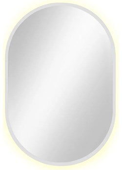 Białe lustro owalne led 95x40 cm - Fonsi 3X ze sklepu Edinos.pl w kategorii Lustra - zdjęcie 173446678