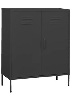 Metalowa dwudrzwiowa szafka wielofunkcyjna antracyt N0-K39 - id: 29473 - marki Elior - 173446828 Metalowa dwudrzwiowa szafka wielofunkcyjna antracyt N0-K39 ze sklepu Edinos.pl w kategorii Szafy - zdjęcie 173446828