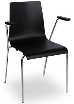 Krzesło konferencyjne z podłokietnikami czarny + chrom - Gixo 4X ze sklepu Edinos.pl w kategorii Krzesła - zdjęcie 173447175