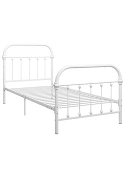 Białe metalowe łóżko 90x200 cm - Asal ze sklepu Edinos.pl w kategorii Łóżka i materace - zdjęcie 173447257
