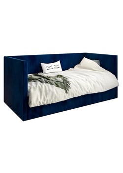 Granatowe łóżko welwetowe z oparciem Somma 5X - 3 rozmiary ze sklepu Edinos.pl w kategorii Łóżka i materace - zdjęcie 173447297