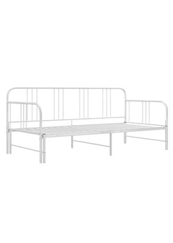 Białe metalowe łózko rozkładane  90x200 cm - Vesmos ze sklepu Edinos.pl w kategorii Łóżka i materace - zdjęcie 173447307