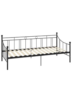 Czarne metalowe łóżko 90x200 cm - Lofi ze sklepu Edinos.pl w kategorii Łóżka i materace - zdjęcie 173447357