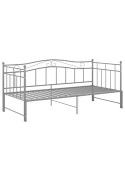 Szare metalowe łóżko rozkładane 90x200 cm - Unis ze sklepu Edinos.pl w kategorii Łóżka i materace - zdjęcie 173447386
