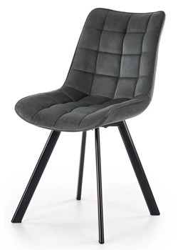 Krzesło pikowane tapicerowane Winston - popielate ze sklepu Edinos.pl w kategorii Krzesła - zdjęcie 173447389