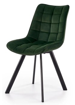 Krzesło welurowe pikowane Winston - zielone ze sklepu Edinos.pl w kategorii Krzesła - zdjęcie 173447398