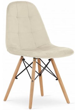 Beżowe krzesło pikowane welurowe - Zipro 3X ze sklepu Edinos.pl w kategorii Krzesła - zdjęcie 173447456
