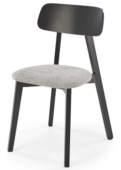 Drewniane tapicerowane krzesło czarny + popiel - Neve ze sklepu Edinos.pl w kategorii Krzesła - zdjęcie 173447508