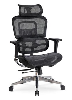 Ergonomiczny fotel biurowy regulowany z zagłówkiem - Tesso ze sklepu Edinos.pl w kategorii Krzesła biurowe - zdjęcie 173447595