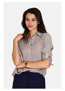 Le Jardin du Lin Lniana bluzka w kolorze szarobrązowym ze sklepu Limango Polska w kategorii Bluzki damskie - zdjęcie 173448537