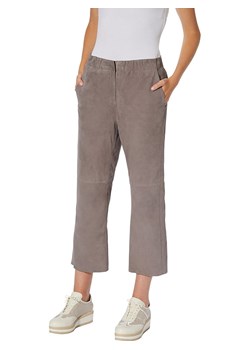 Heine Skórzane spodnie w kolorze szarym ze sklepu Limango Polska w kategorii Spodnie damskie - zdjęcie 173448555