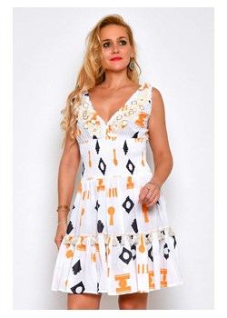 H.H.G. Sukienka w kolorze biało-pomarańczowo-czarnym ze sklepu Limango Polska w kategorii Sukienki - zdjęcie 173448646