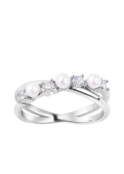 Pierścionek srebrny z perłami i cyrkoniami ze sklepu YES.pl w kategorii Pierścionki - zdjęcie 173450547