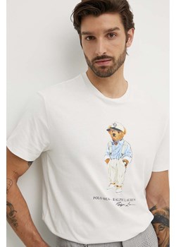 Polo Ralph Lauren t-shirt bawełniany męski kolor biały z nadrukiem ze sklepu ANSWEAR.com w kategorii T-shirty męskie - zdjęcie 173451295