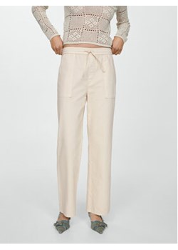 Mango Spodnie materiałowe 67027128 Beżowy Straight Fit ze sklepu MODIVO w kategorii Spodnie damskie - zdjęcie 173456799