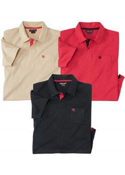 Zestaw 3 bawełnianych koszulek polo Casual ze sklepu Atlas For Men w kategorii T-shirty męskie - zdjęcie 173456975