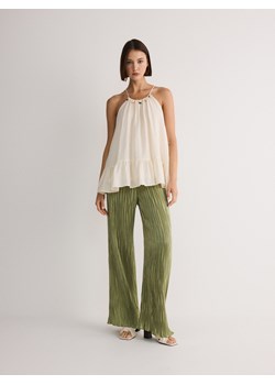 Reserved - Strukturalne spodnie - jasnozielony ze sklepu Reserved w kategorii Spodnie damskie - zdjęcie 173457338